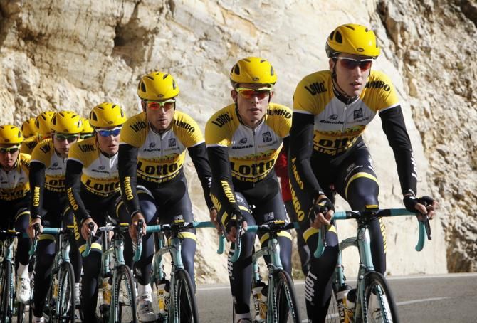 Team LottoNL-Jumbo in action at their training camp in Spain