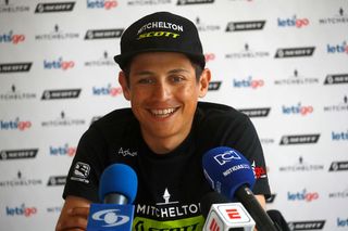 Mitchelton-Scott's Esteban Chaves is all smiles on the second rest day, but the Colombian would lose 25 minutes the next day to his main rivals
