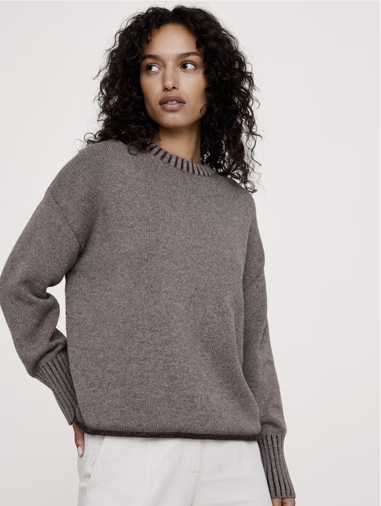 Banana Republic, Oversized Merino-Cotton Crew-Neck Sweater