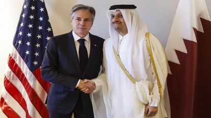 U.S. Secretary of State Antony Blinken and Qatari Prime Minister Mohammed bin Abdulrahman al-Thani 
