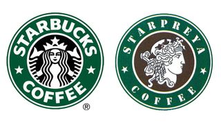 The Similar logos of Starbucks and Starpreya