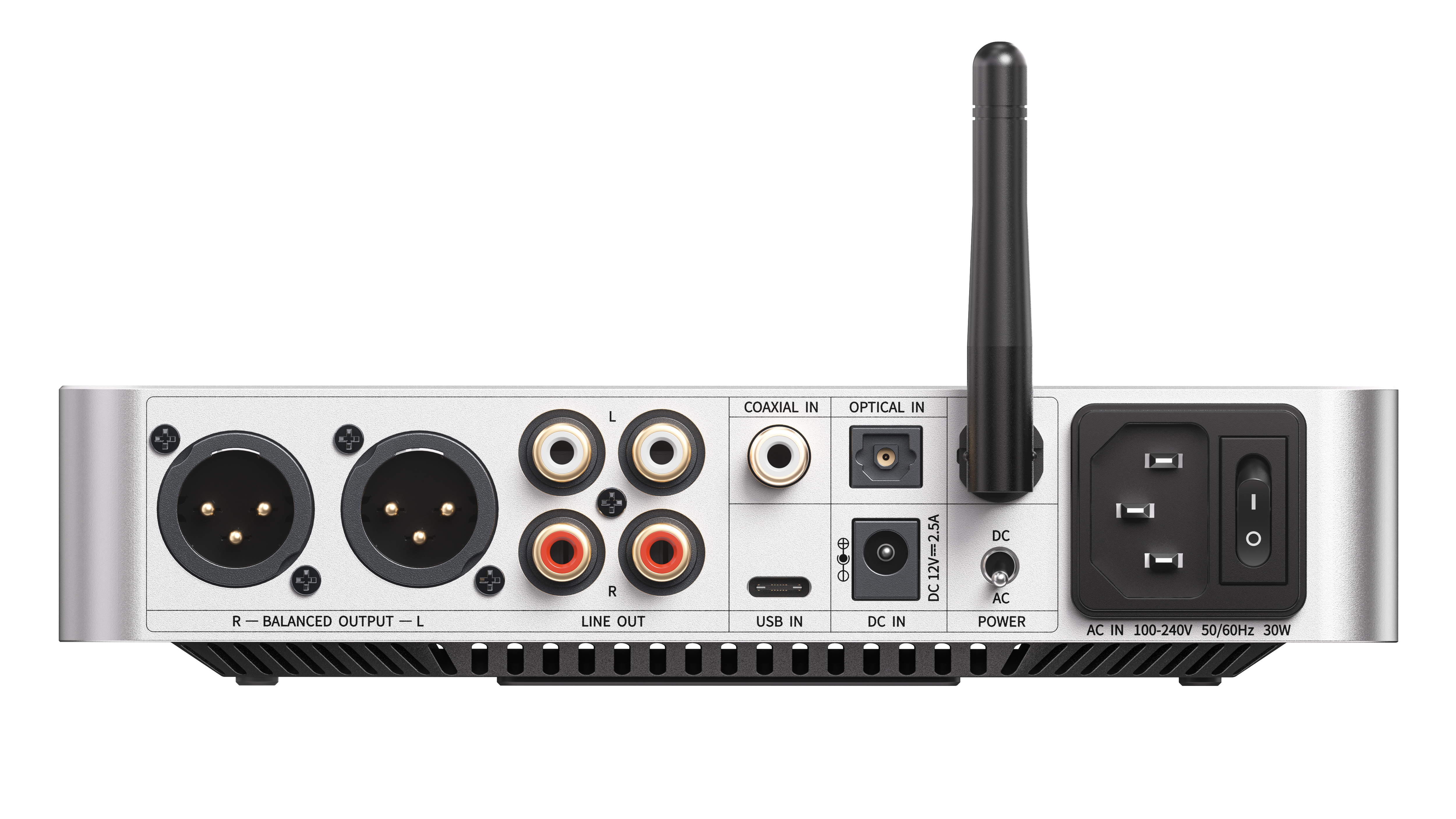 Fiio K13 R2R desktop DAC/headphone amplifier rear panel shot