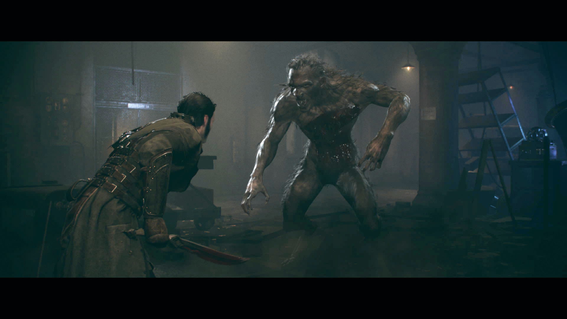Sir Galahad confronts a werewolf with only a knife in The Order: 1886