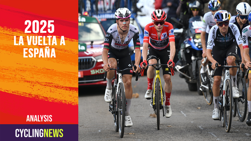 ALTO DE EL MORREDERO, SPAIN - SEPTEMBER 10: (L-R) Joao Almeida of Portugal and UAE Team Emirates - XRG, Jonas Vingegaard of Denmark and Team Visma | Lease a Bike - Red Leader Jersey, Thomas Pidcock of Great Britain and Team Q36.5 Pro Cycling and Jai Hindley of Australia and Team Red Bull - BORA - hansgrohe compete in the breakaway during the La Vuelta - 80th Tour of Spain 2025, Stage 17 a 143.2km stage from O Barco de Valdeorras to Alto de El Morredero 1755m / #UCIWT / on September 10, 2025 in Alto de El Morredero, Spain. (Photo by Dario Belingheri/Getty Images)