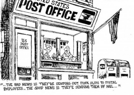 The post office's pink-slip irony