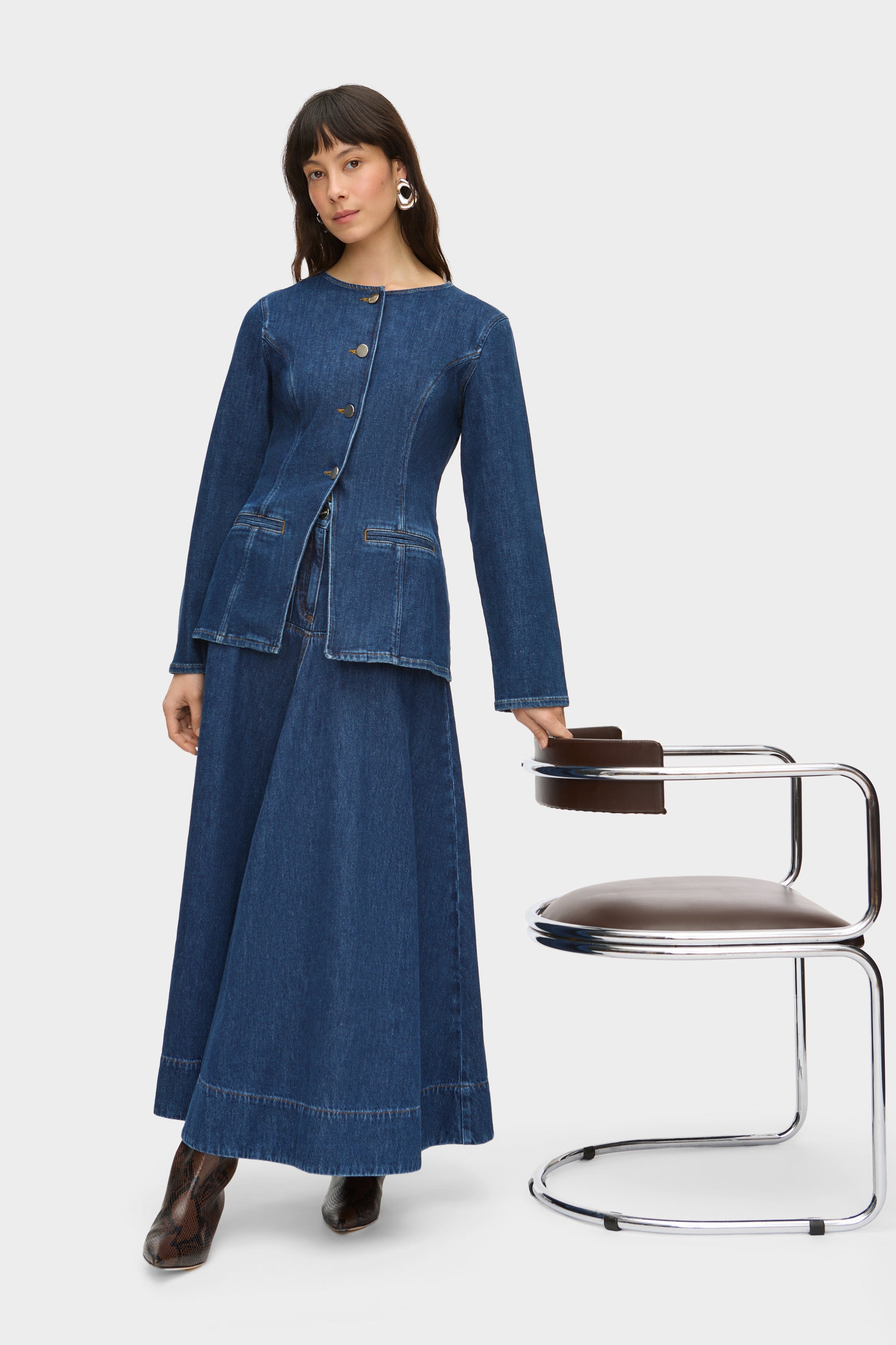 Daphne Waisted Denim Blazer