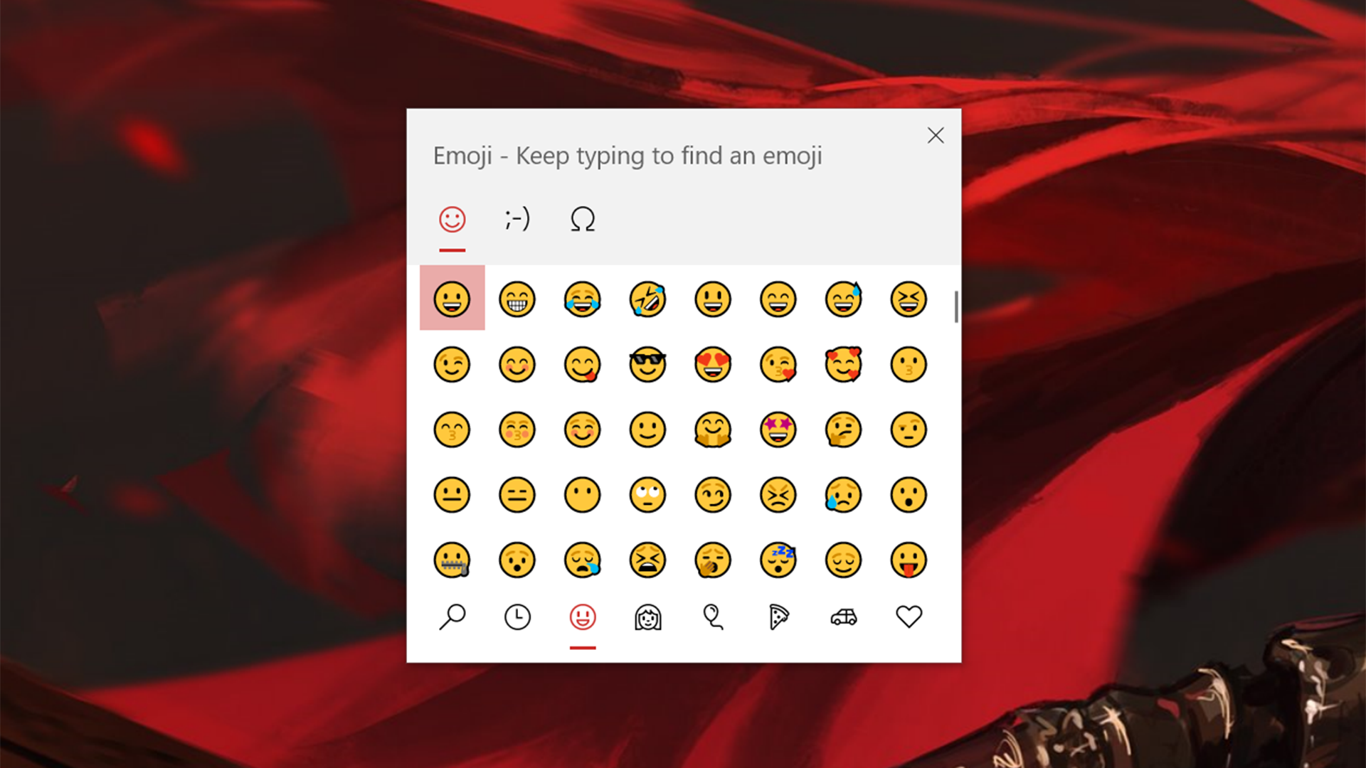 Windows 10 emoji picker