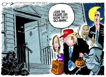 Political cartoon U.S. GOP 2016 Halloween
