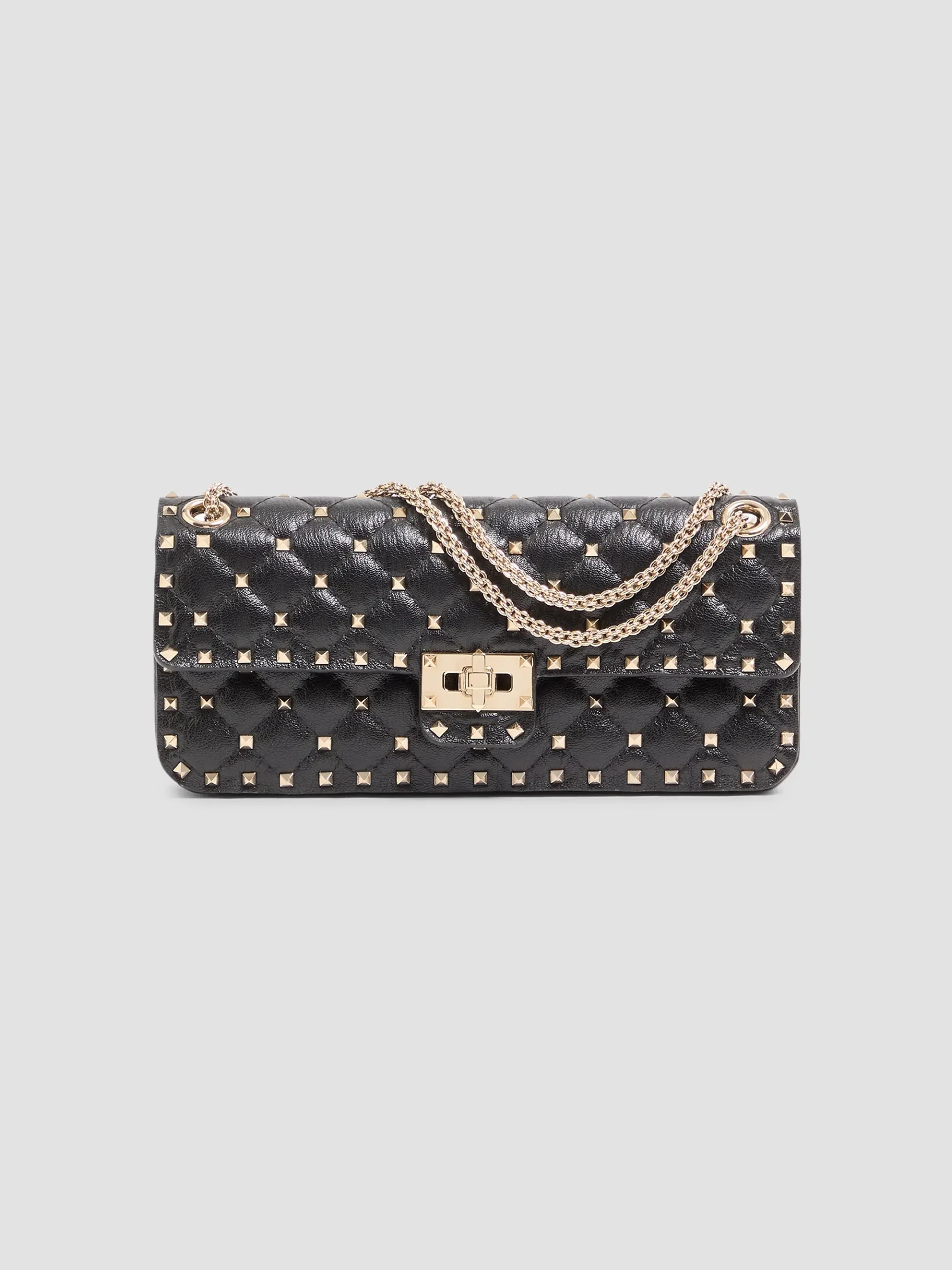 Rock Stud Spike Medium Shoulder Bag in Kidskin