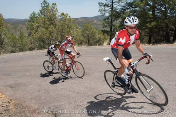 Francisco Mancebo (Realcyclist.com Cycling Team) starts to push the pace on the Sapio climb.