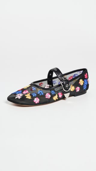 Id Flowerworks Mesh Mary Jane Flats