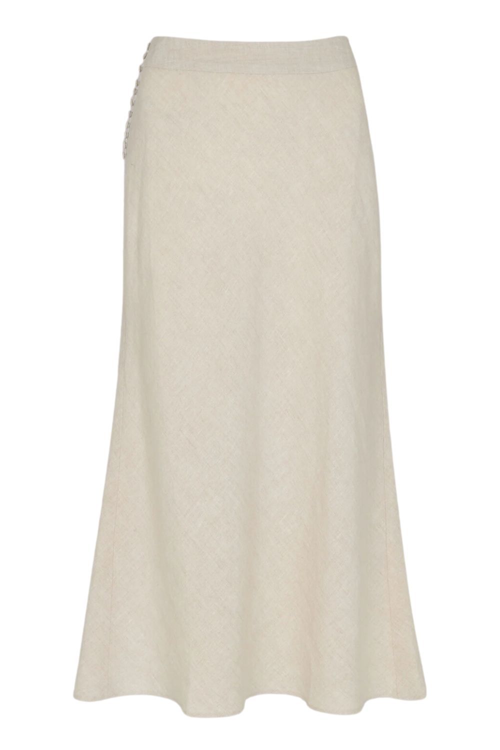 Whistles Petite Linen Side Button Skirt