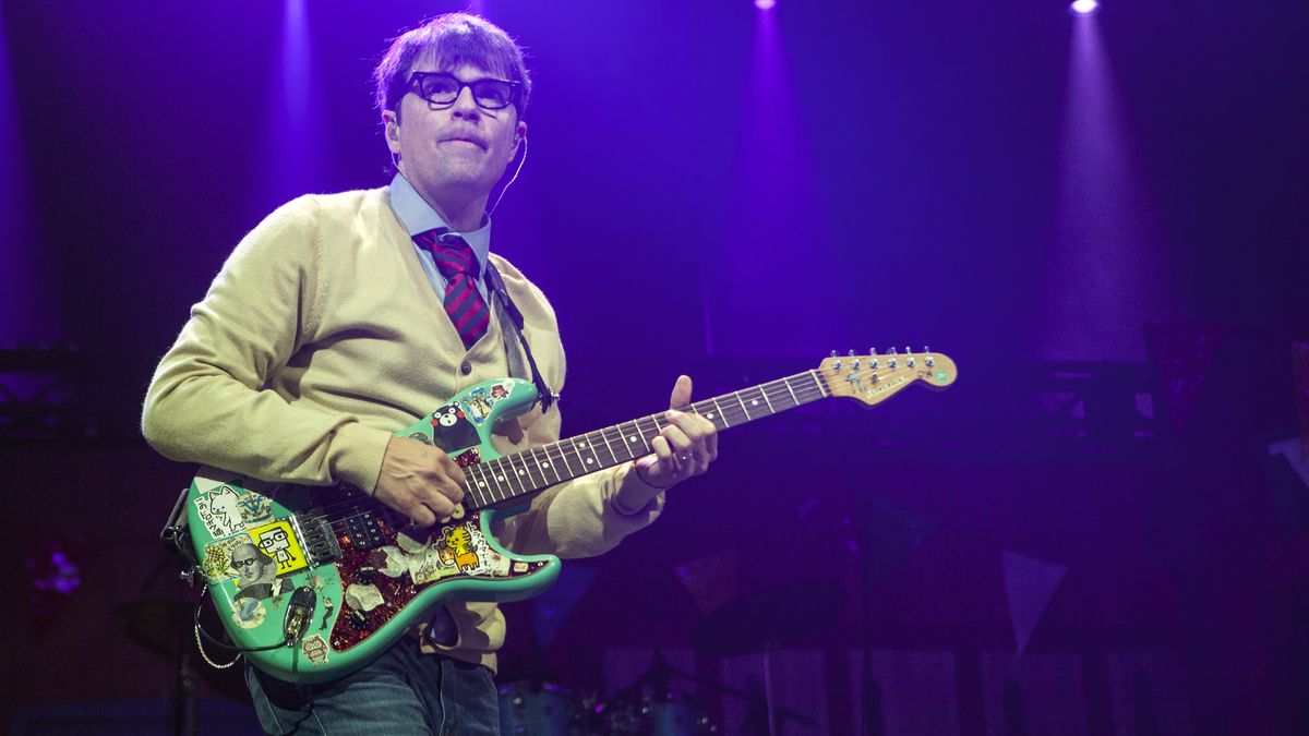 Singer/guitarist Rivers Cuomo of Weezer performs at PNC Music Pavilion on July 25, 2018 in Charlotte, North Carolina.