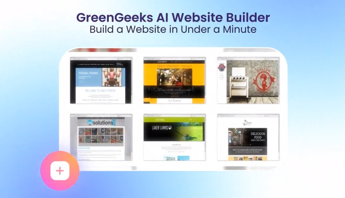 Screenshot of a demo of GreenGeeks AI website builder