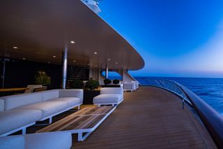 seating at the aft of an ocean cruise ship