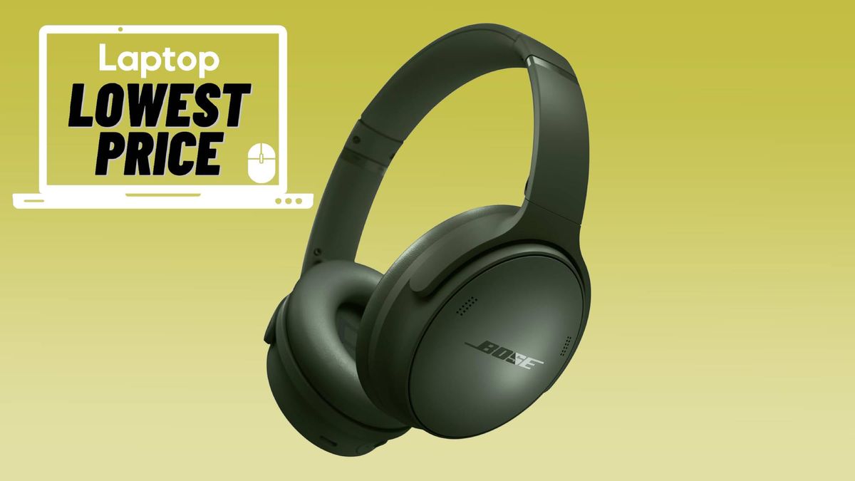 Bose QuietComfort Wireless Headphones in green colorway against green gradient background