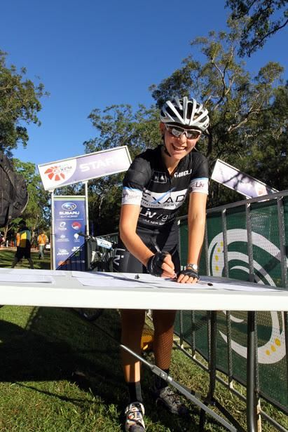 Terri Rhodes signs in