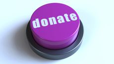 A purple button says "donate."