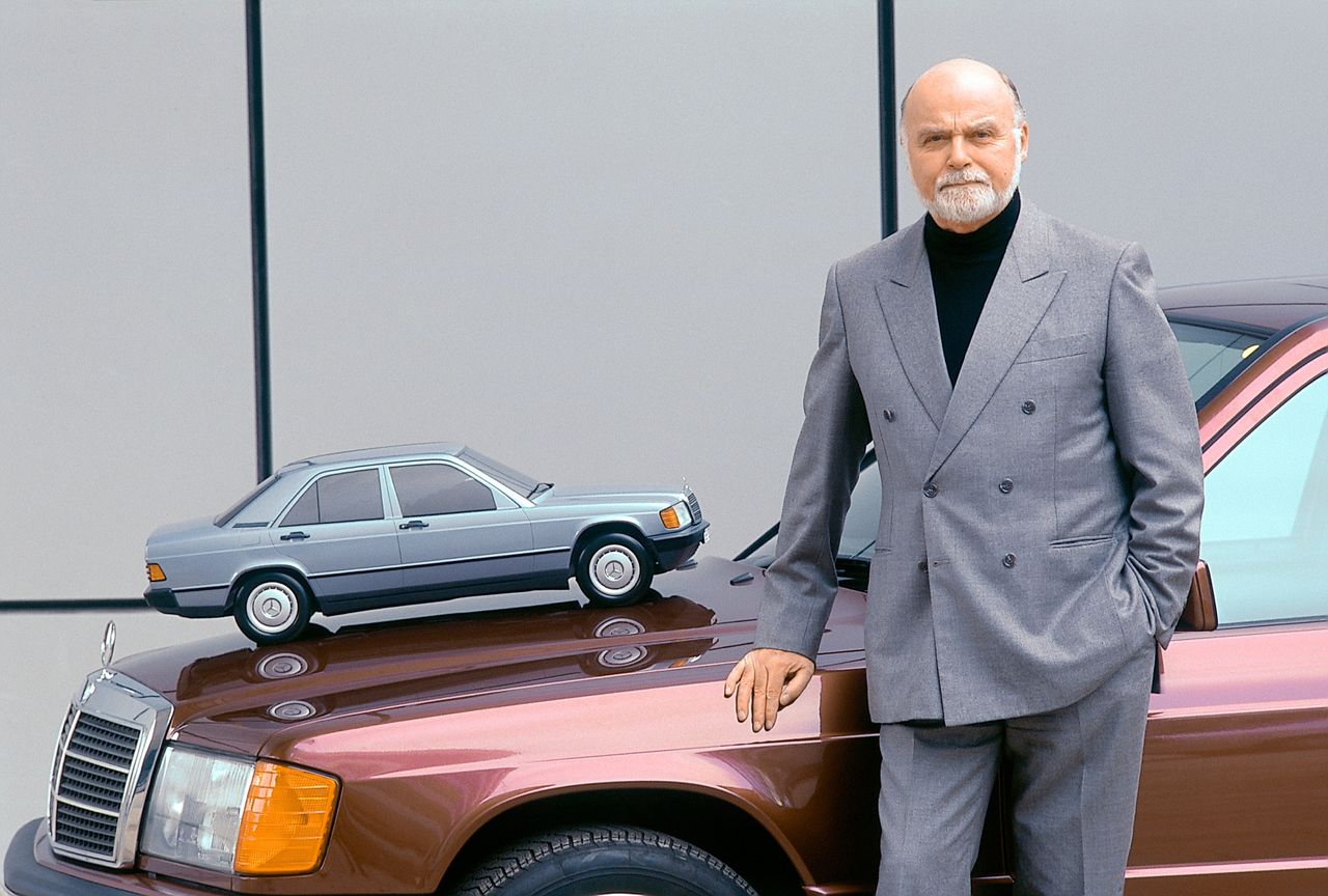 Bruno Sacco with the Mercedes-Benz 190