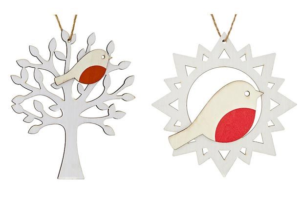 John Lewis Laser Cut Robin In Snowflake Tree Decoration