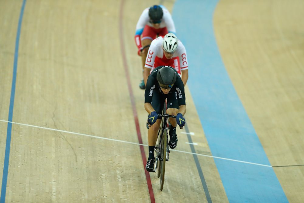 Aaron Gate of New Zealand competes in Men's Omnium, Tempo Race 2\4 on Day 4 in 2017 UCI Track Cycling World Championships