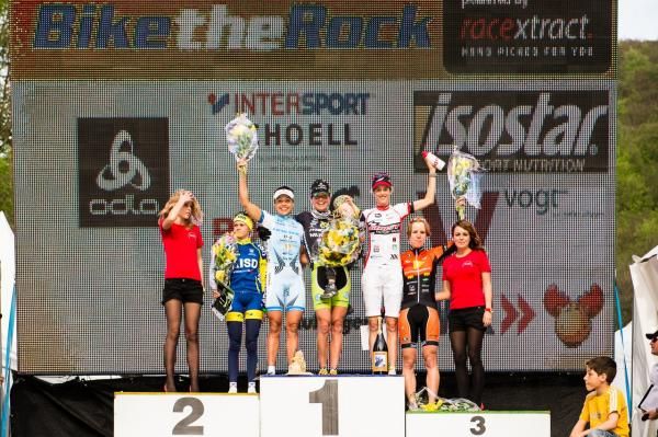 Elite women's podium at Bike the Rock 2012: