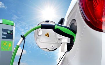 Electric Car loading on Solar Charging Station