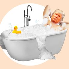 Donald Trump in a bubble bath