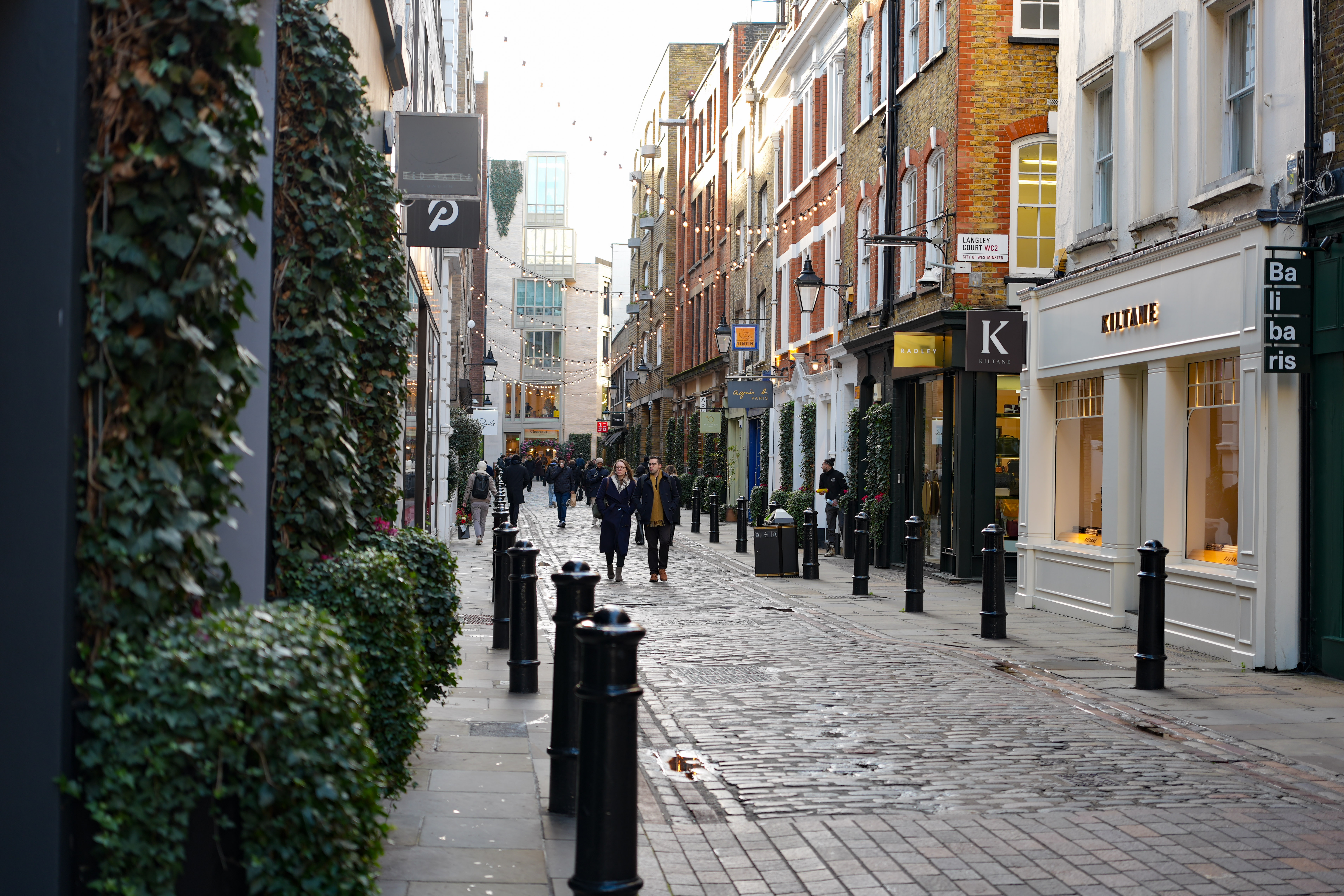 View down a street in Covent Garden in London