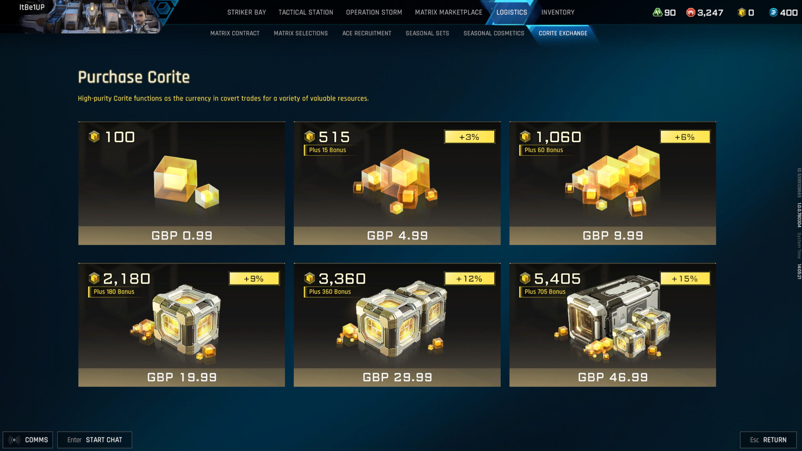 Mecha Break Corite: The six Corite Exchange bundles you can buy, in GBP.