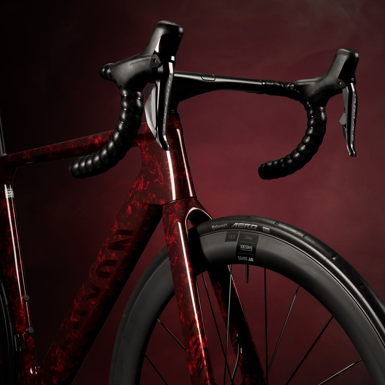 A Canyon Aeroad is shown up close to the handlebar