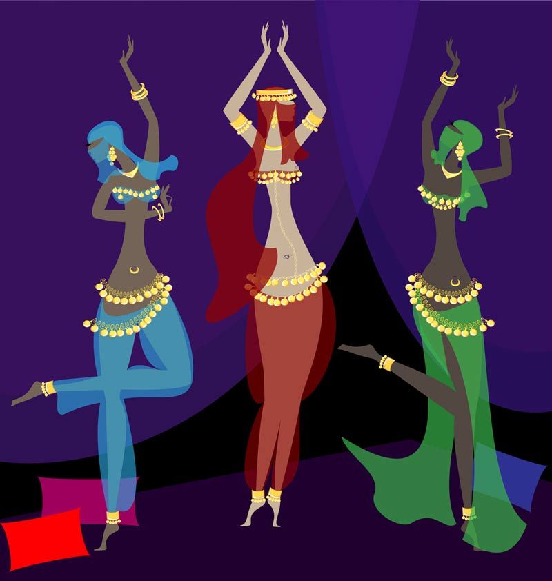 Illustration of female dancers.