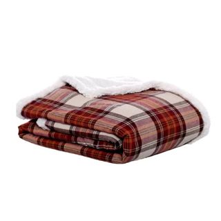 A red and white checked blanket