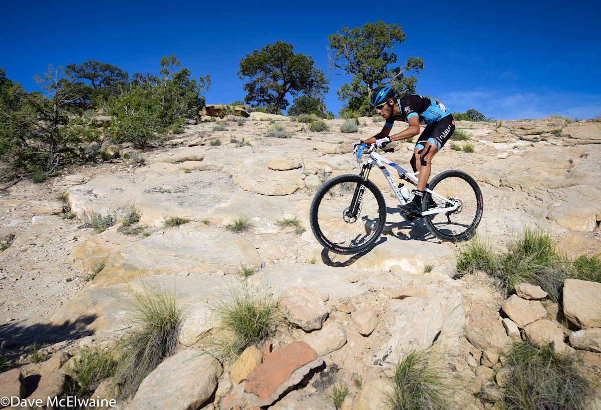 Defending champion Fernando Paez (Raleigh Clement) riding in fourth place, lost ground on the first climb of the day