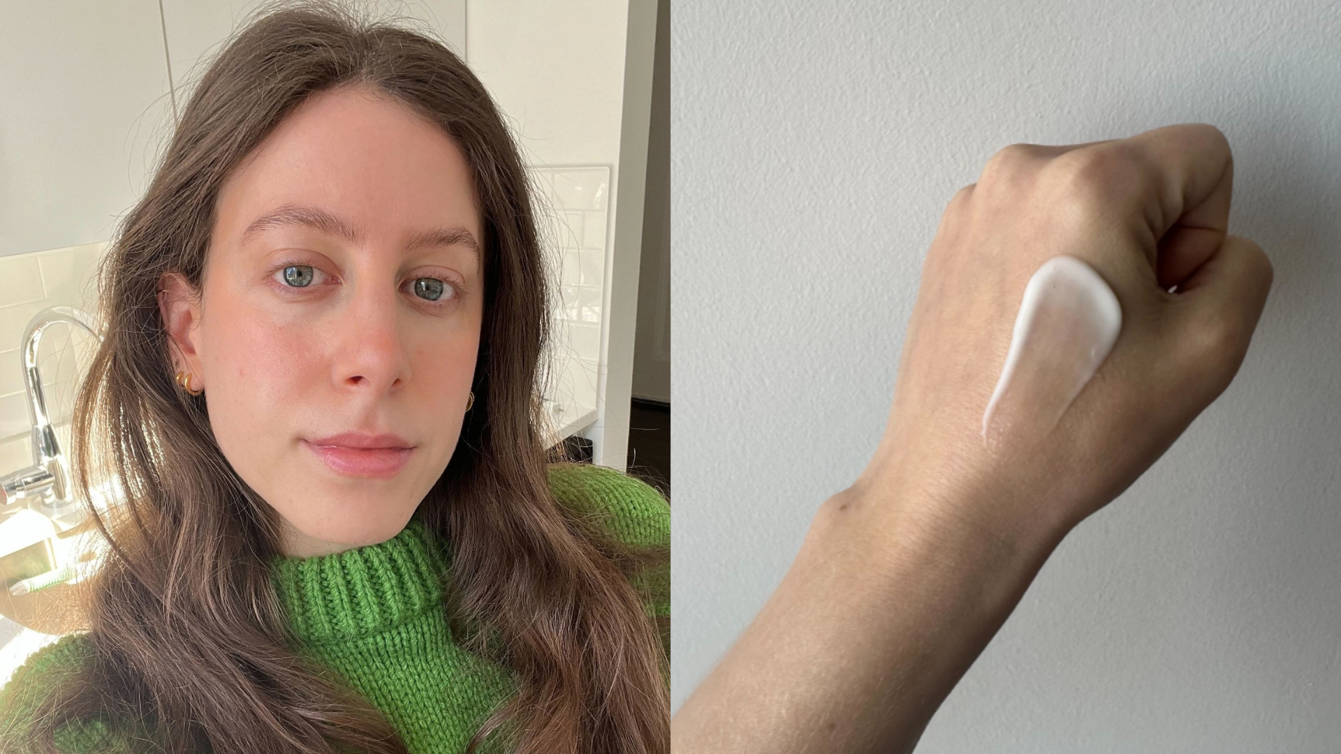 WWW senior beauty editor Jamie Chevron wearing moisturizer for combination skin.