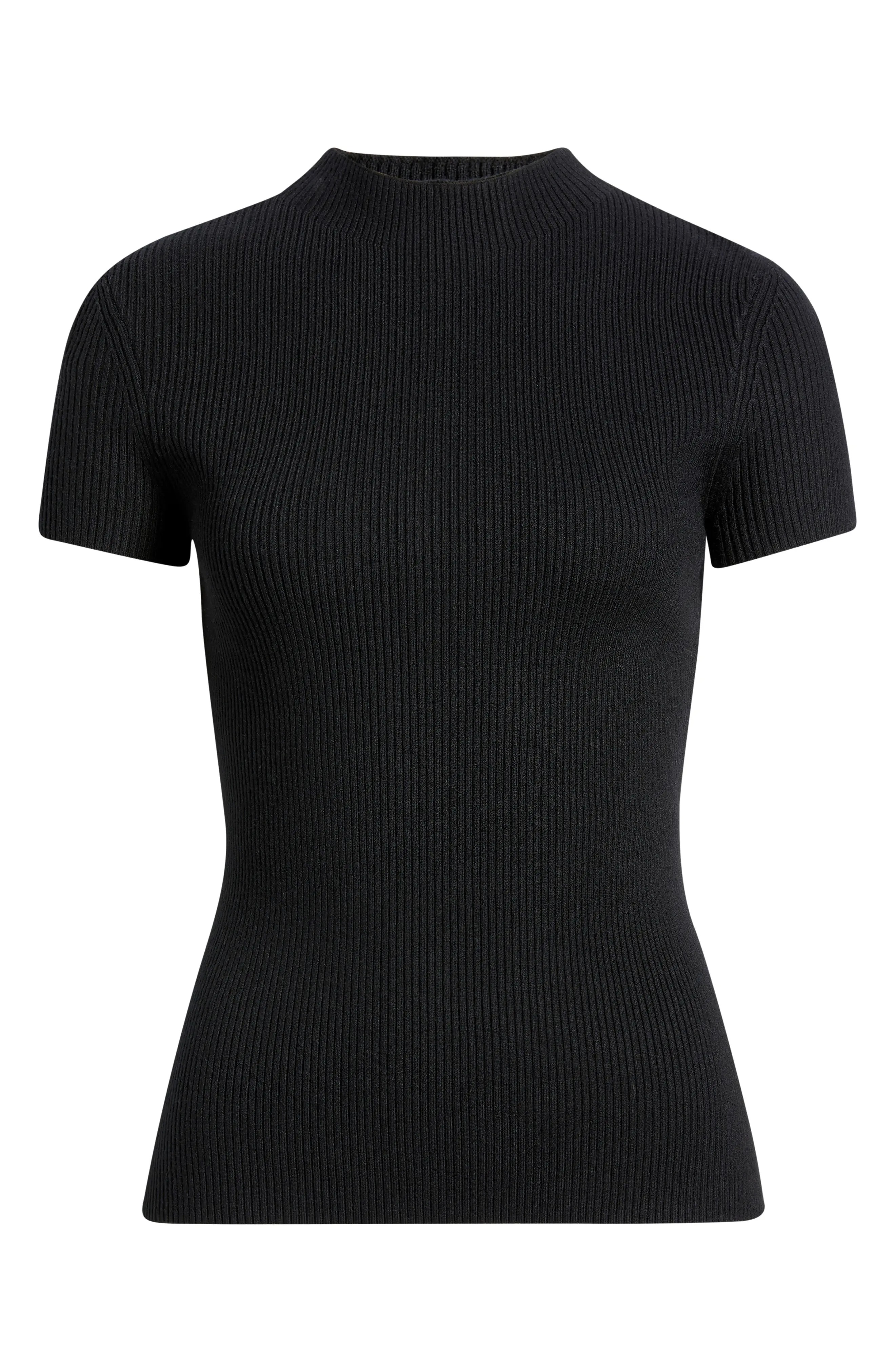 Open Edit, Rib Knit Mock Neck Sweater