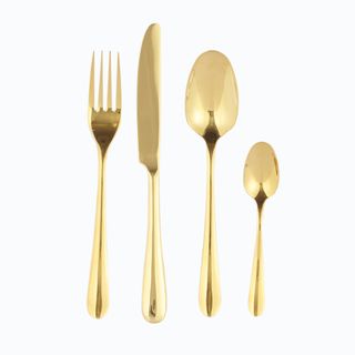 gold cutlery is fashionable and a warmer choice than silver