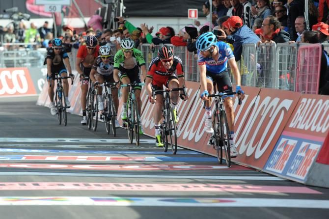Ryder Hesjedal leads the Cadel Evans group to the line