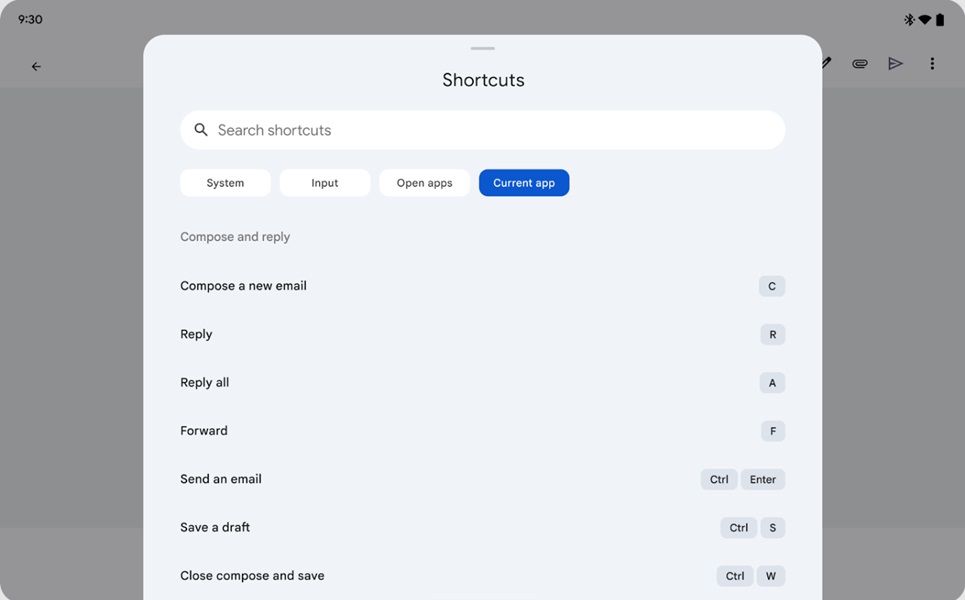Now, foldables and tablets can find a shortcut menu in Gmail and Google Chat.