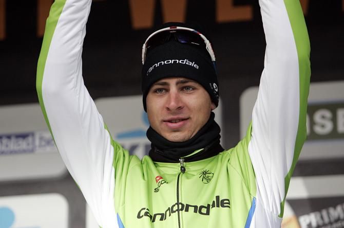 Peter Sagan celebrates his Gent-Wevelgem victory
