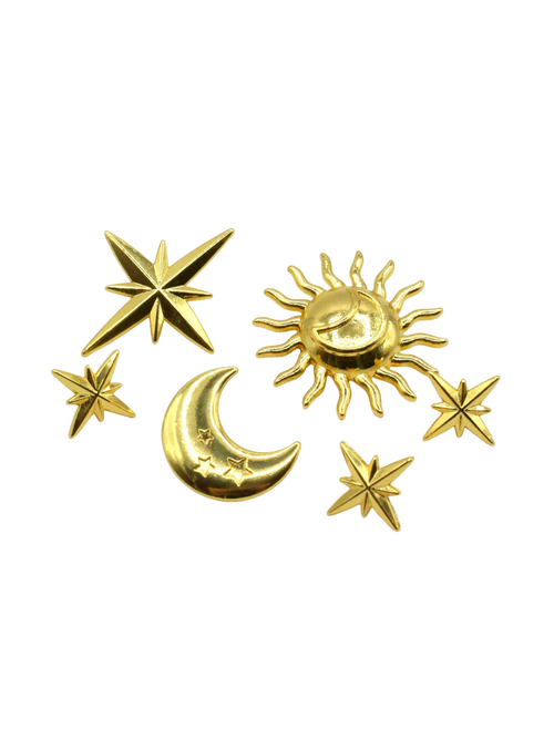 Celestial Candle Charms 6 Piece Set for Flute, Pillar and Votive Candles