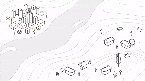 Graphic demonstrating how the Project Taara laser-based internet service works