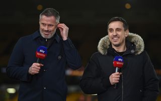Jamie Carragher and Gary Neville appearing on Sky Sports