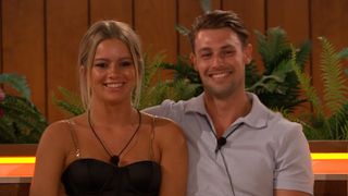 Andrew and Tasha at the firepit on Love Island 2022
