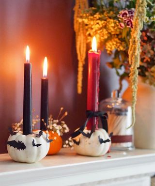 DIY Pumpkin candle holders