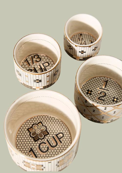 The Bistro Tile Stoneware Measuring Cups, Set of 4