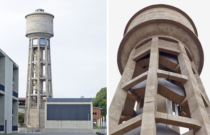 The 56m-high tower on a disused steel plant.