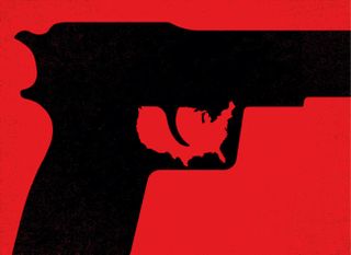 An illustration for a New York Times article on gun control and gun violence in the US