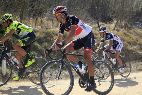 From afar, Cancellara's Strade Bianche bike looks nearly identical to the current Madone, but it's actually an entirely new chassis