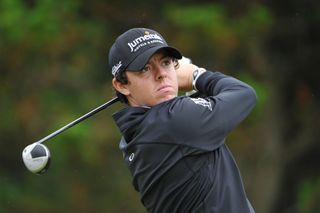 Rory McIlroy hits a fairway wood shot in 2012
